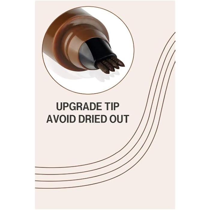 Liquid Eyebrow Pen, Waterproof Microblading Eyebrow Pencil with a Micro-Fork Tip Applicator, Creates Natural Looking Brows Effortlessly-DARK BROWN - Image 2